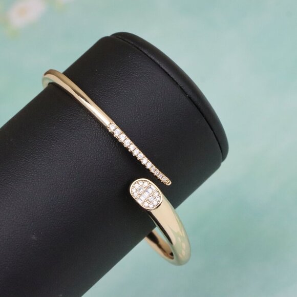 Rose Gold Designer Bangle with Diamond Accents, XPBL0599 - Picture 6 of 12